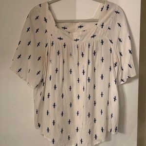 Flowy blue and white top